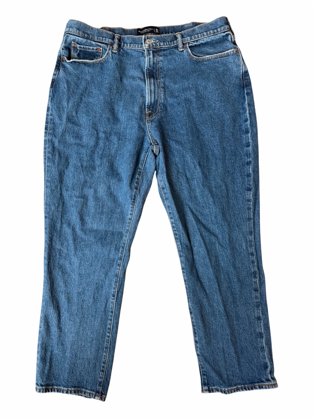 Abercrombie Athletic Loose Vintage Stretch Mens Jeans Blue Medium Wash 38x30